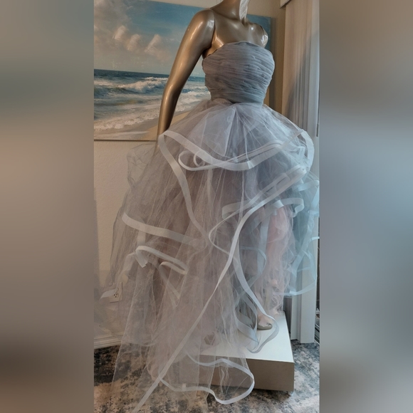 ◇$12,990 OSCAR DE LA RENTA CLOUD BLUE TULLE RUNWAY GOWN US 2 S - Picture 7 of 16